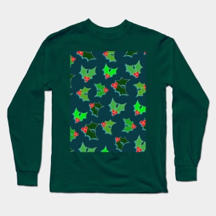 Christmas Holly and Berries Long Sleeve T-Shirt